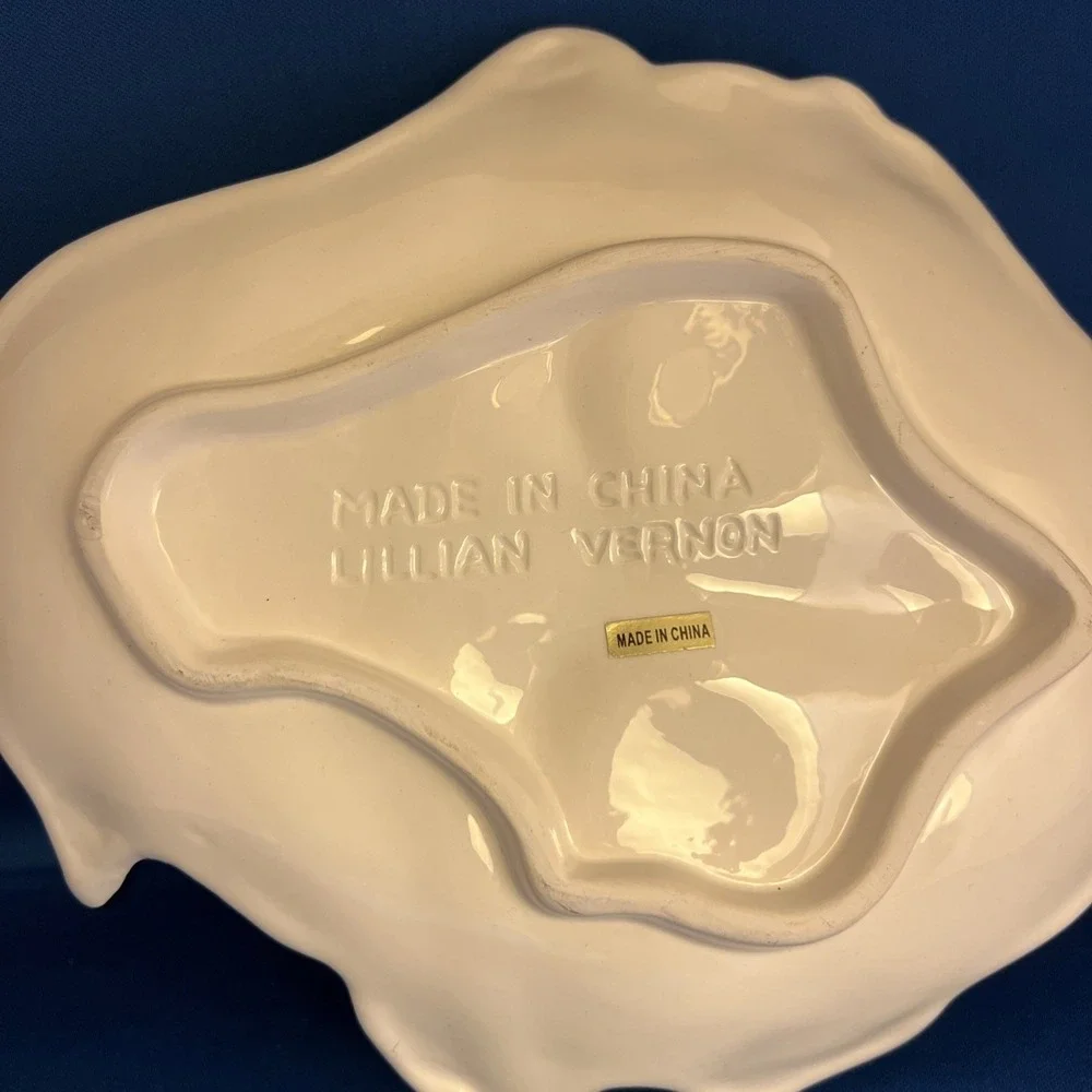Vintage Lillian Vernon Face Plate Candy Tray Halloween Ceramic Fall Decor